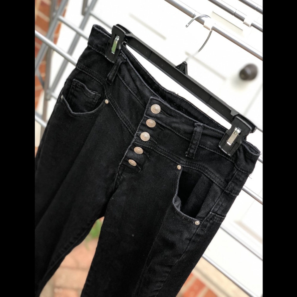 Delia’s High Waisted Button-Up Black Pants